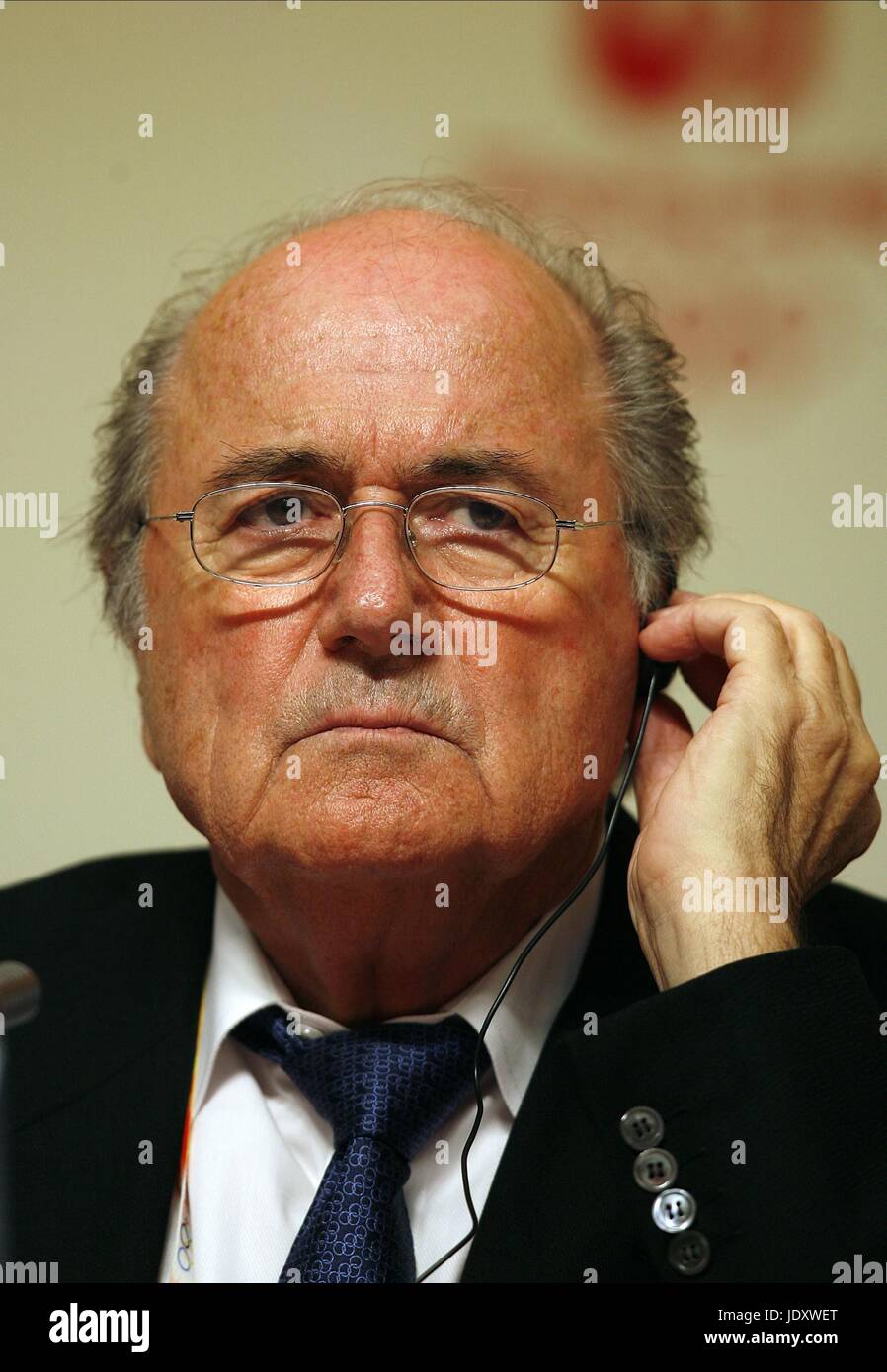 SEPP BLATTER, PRÉSIDENT DE LA FIFA STADE OLYMPIQUE BEIJING Chine 21 Août 2008 Banque D'Images