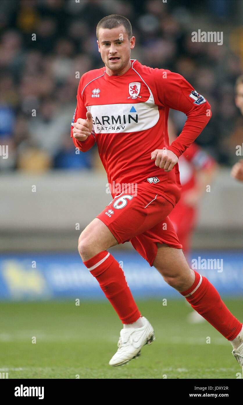 MATTHEW BATES MIDDDLESBROUGH MOLINEUX STADIUM FC WOLVERHAMPTON ENGLAND 24 Janvier 2009 Banque D'Images