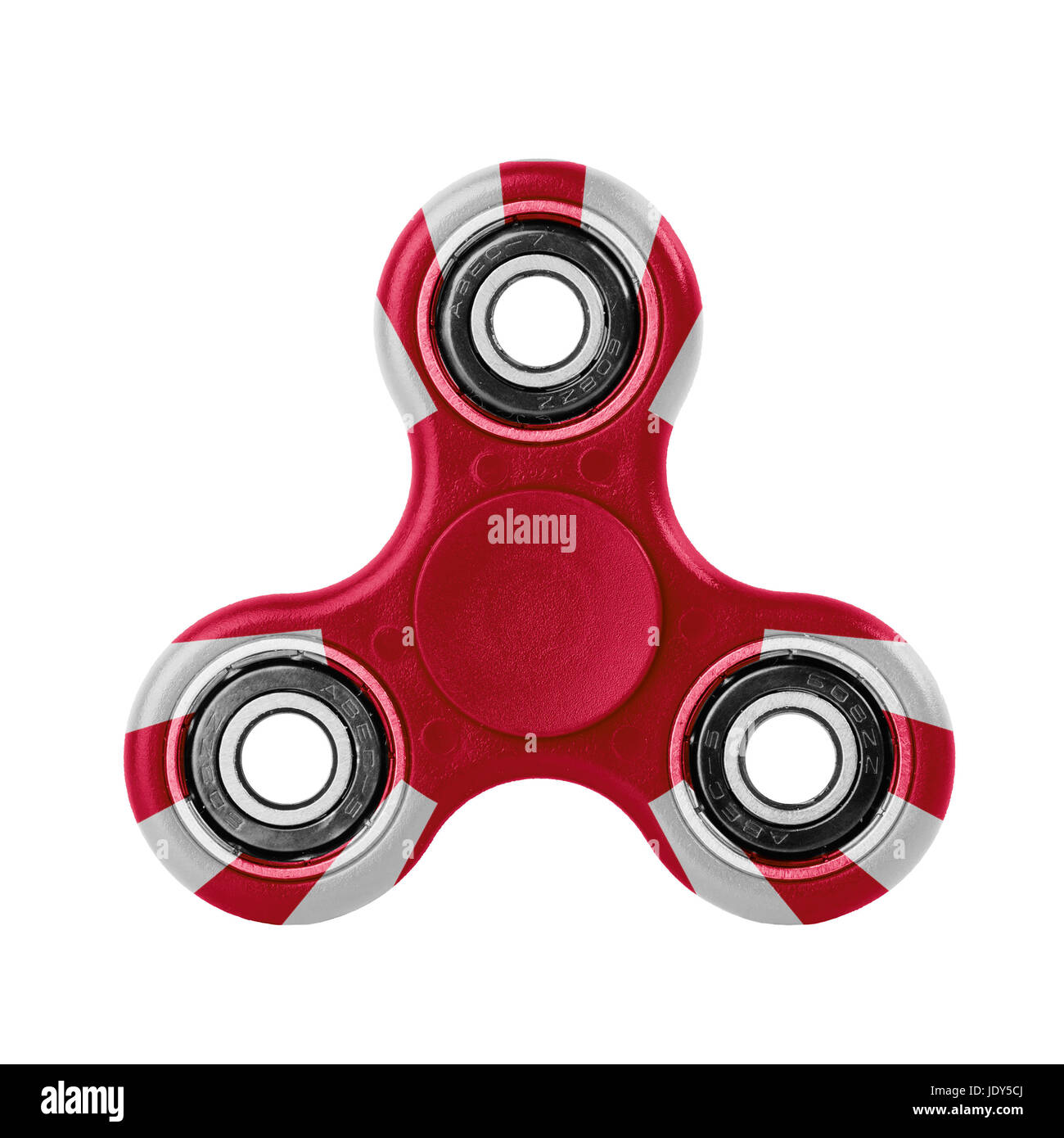 Fidget spinner avec drapeau Japon thème sur fond blanc. Banque D'Images