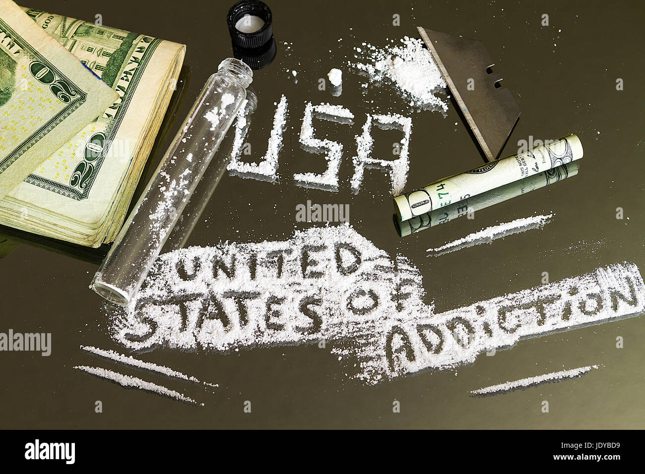 Épidémie de drogues de l'Amérique a été fortement à la lumière dans ces dernières années et ces derniers mois et se concentre fortement sur la toxicomanie aux opiacés a souffert par beaucoup. Banque D'Images