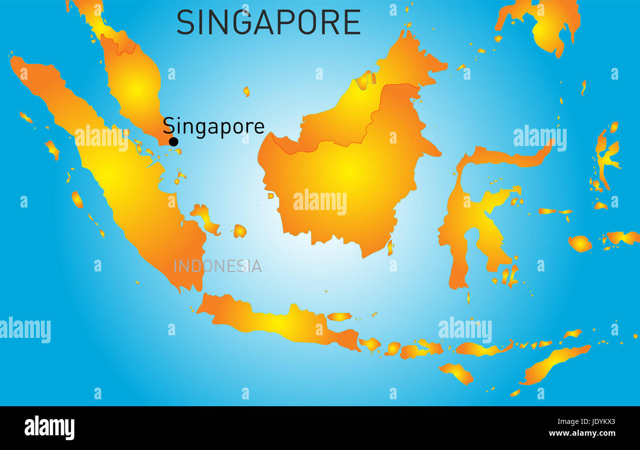 Vector carte des couleurs de république de Singapour Photo Stock - Alamy