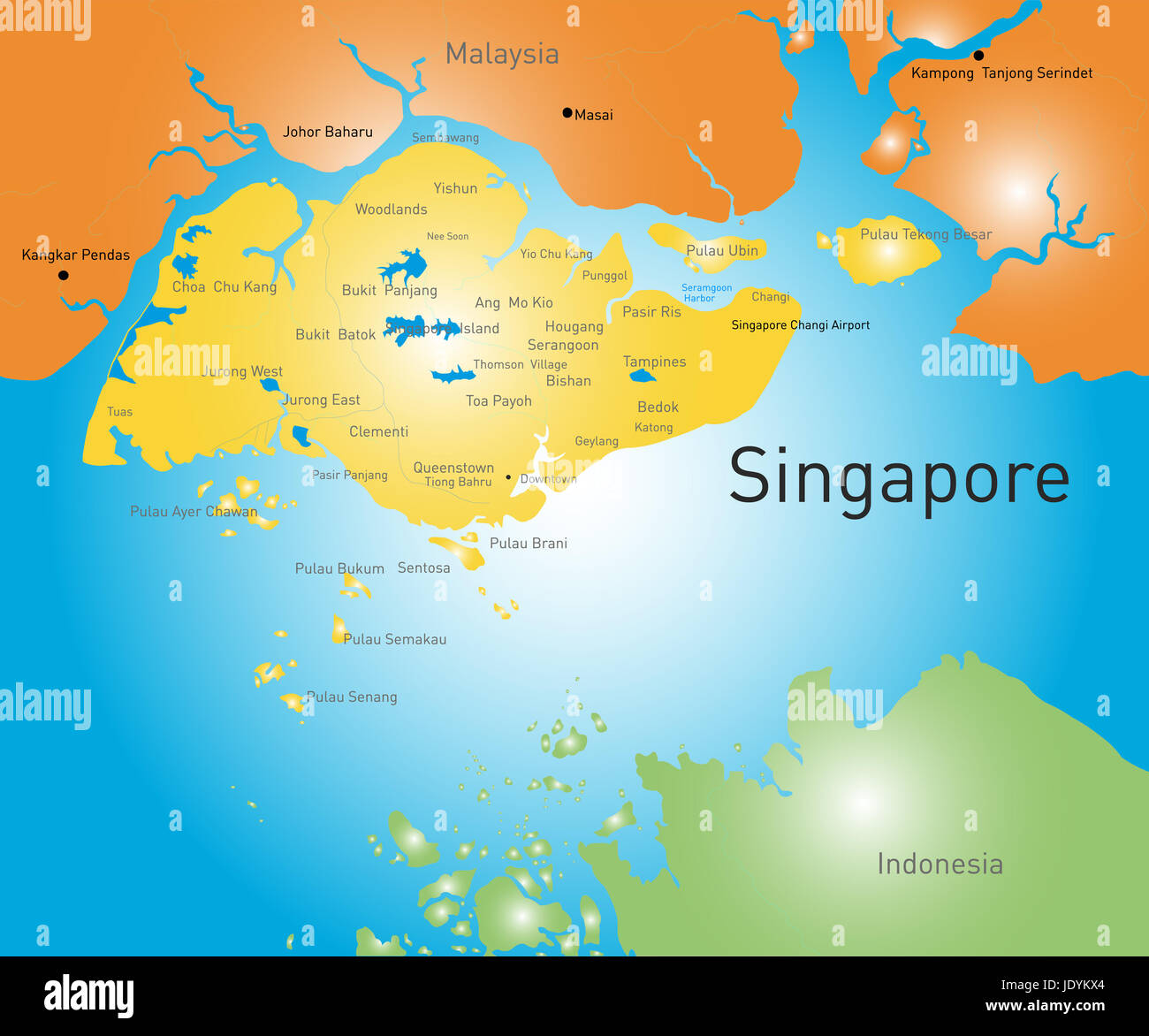 Vector carte des couleurs de république de Singapour Photo Stock - Alamy