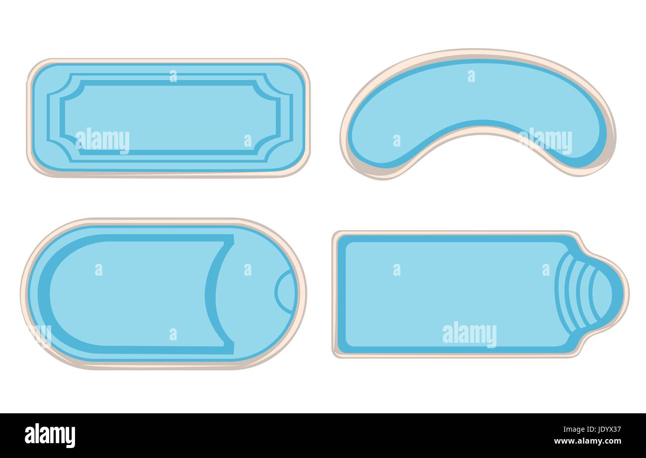 Piscines haut de l'ensemble de vues isolé sur fond blanc. La page du site Web et mobile app design élément du vecteur Illustration de Vecteur