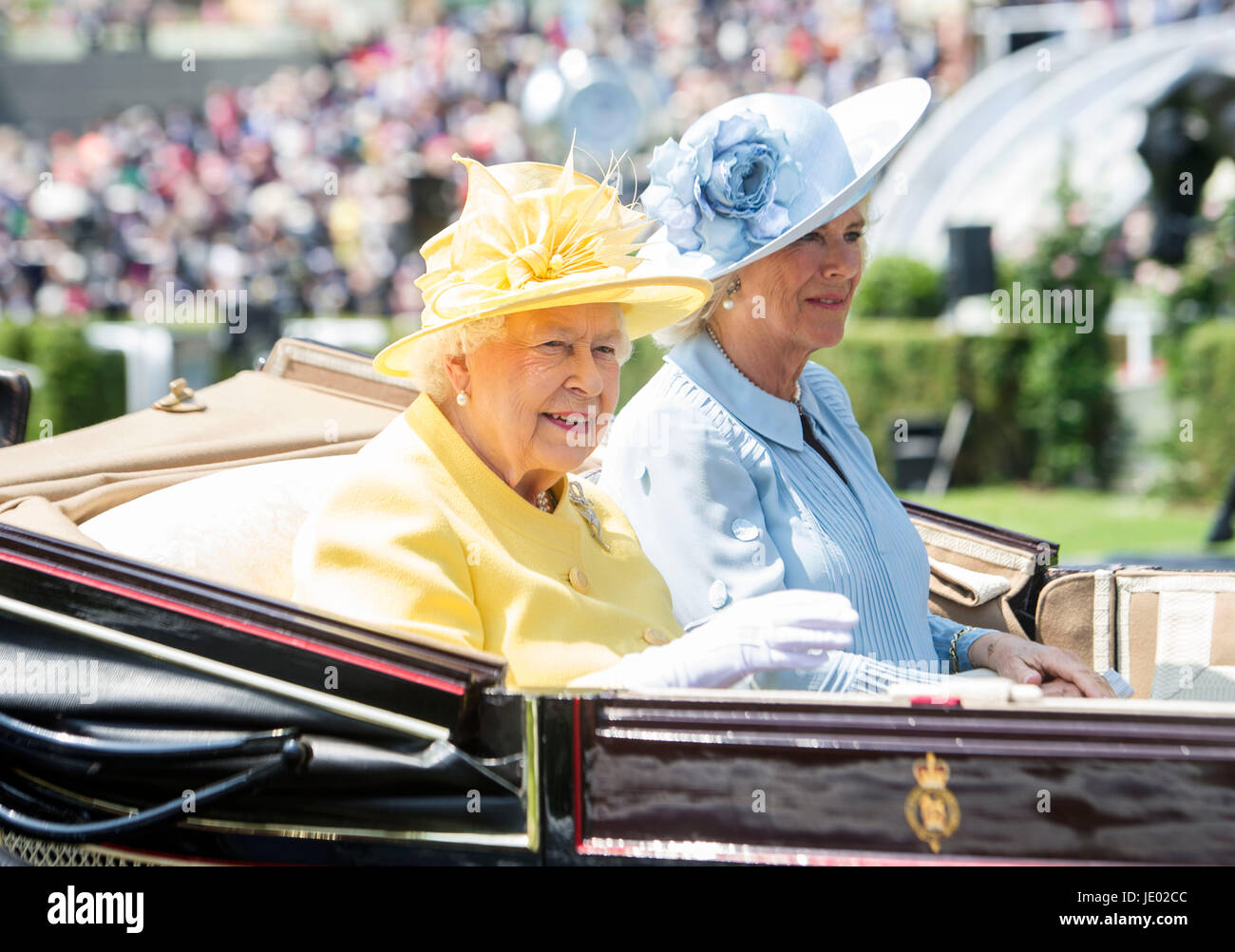 La reine Elizabeth arrive à Royal Ascot, Berkshire, Royaume-Uni. 21 juin 2017. Crédit John Beasley/Alamy Banque D'Images