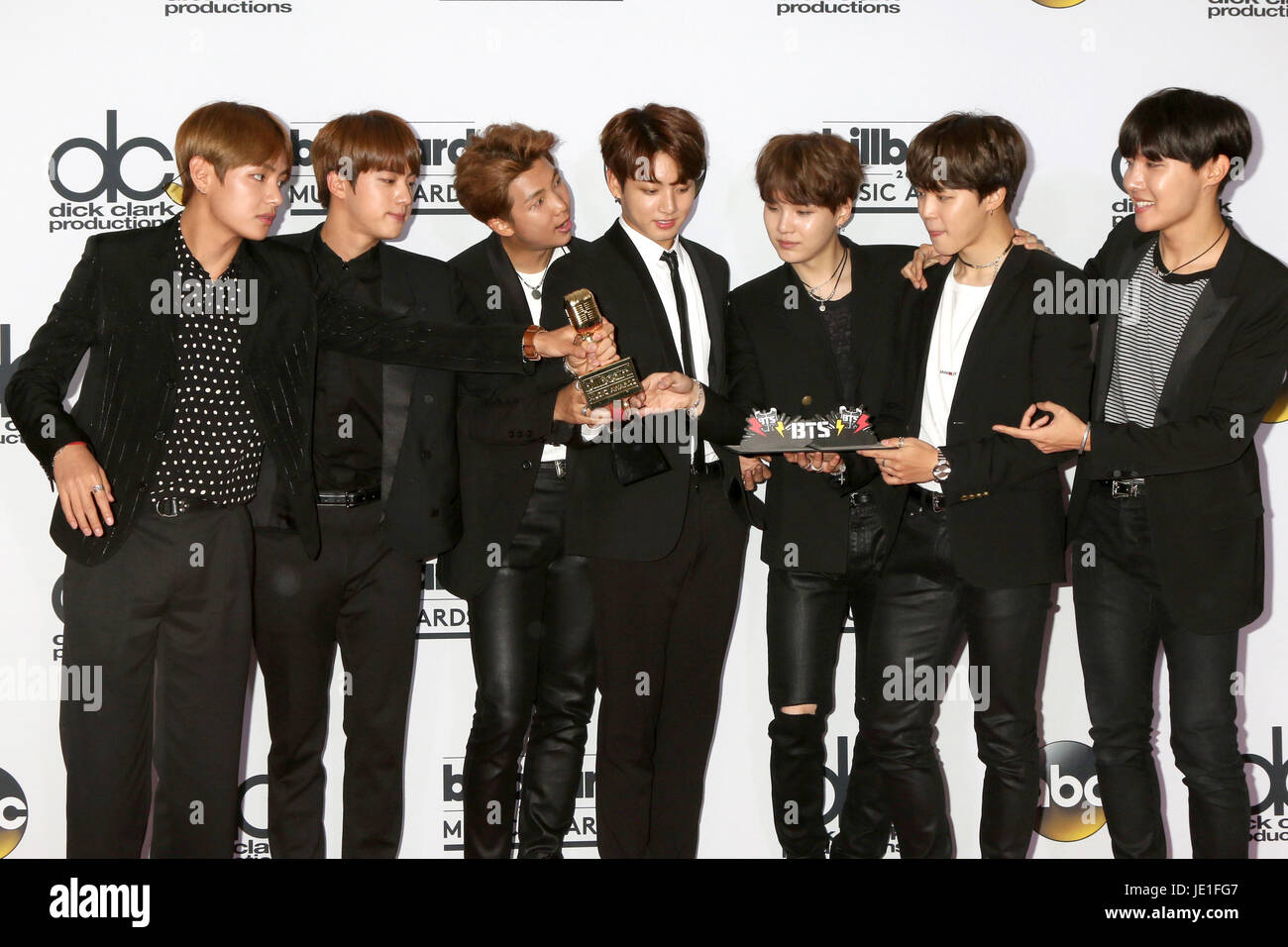 2017 Billboard Awards Press Room à la T-Mobile Arena le 21 mai 2017 à Las Vegas, NV : BTS d' où : Las Vegas, Nevada, United States Quand : 22 mai 2017 Credit : Nicky Nelson/WENN.com Banque D'Images
