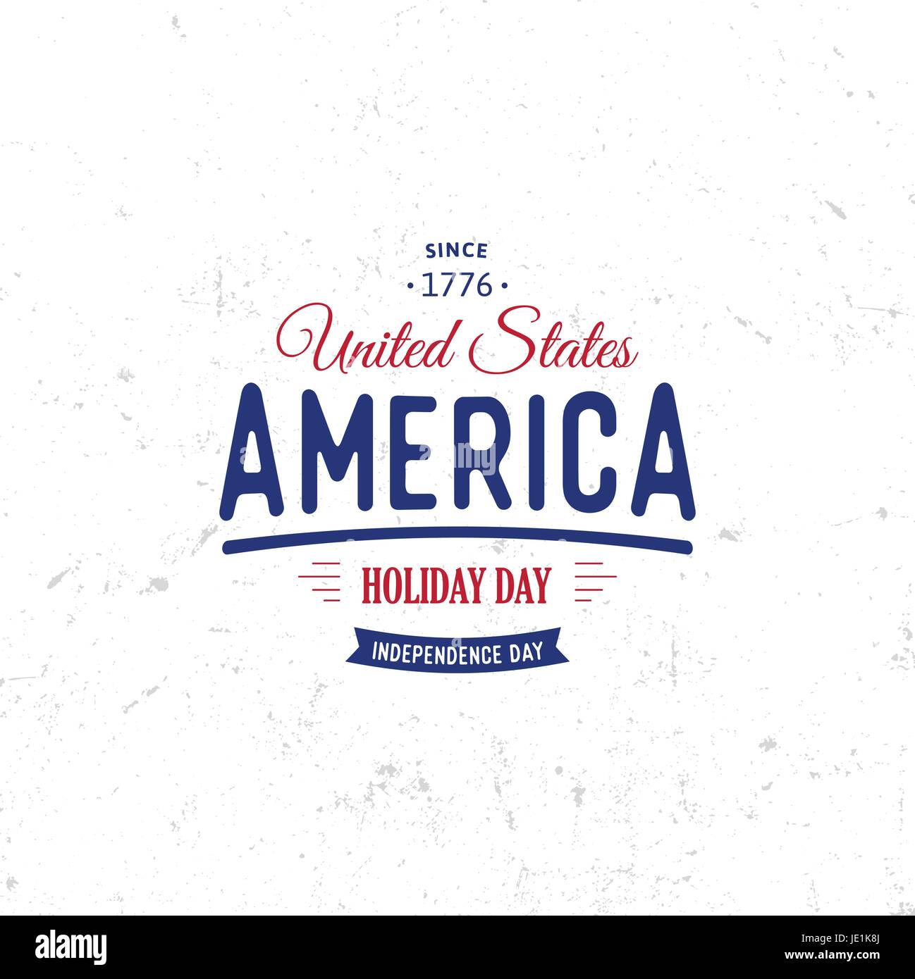 Etats-unis d'Amérique du Nord logo Vector Vintage style simple. Date de l'indépendance Fête de l'icône. Couleurs bleu et rouge USA drapeau venteux. Retro sty Illustration de Vecteur