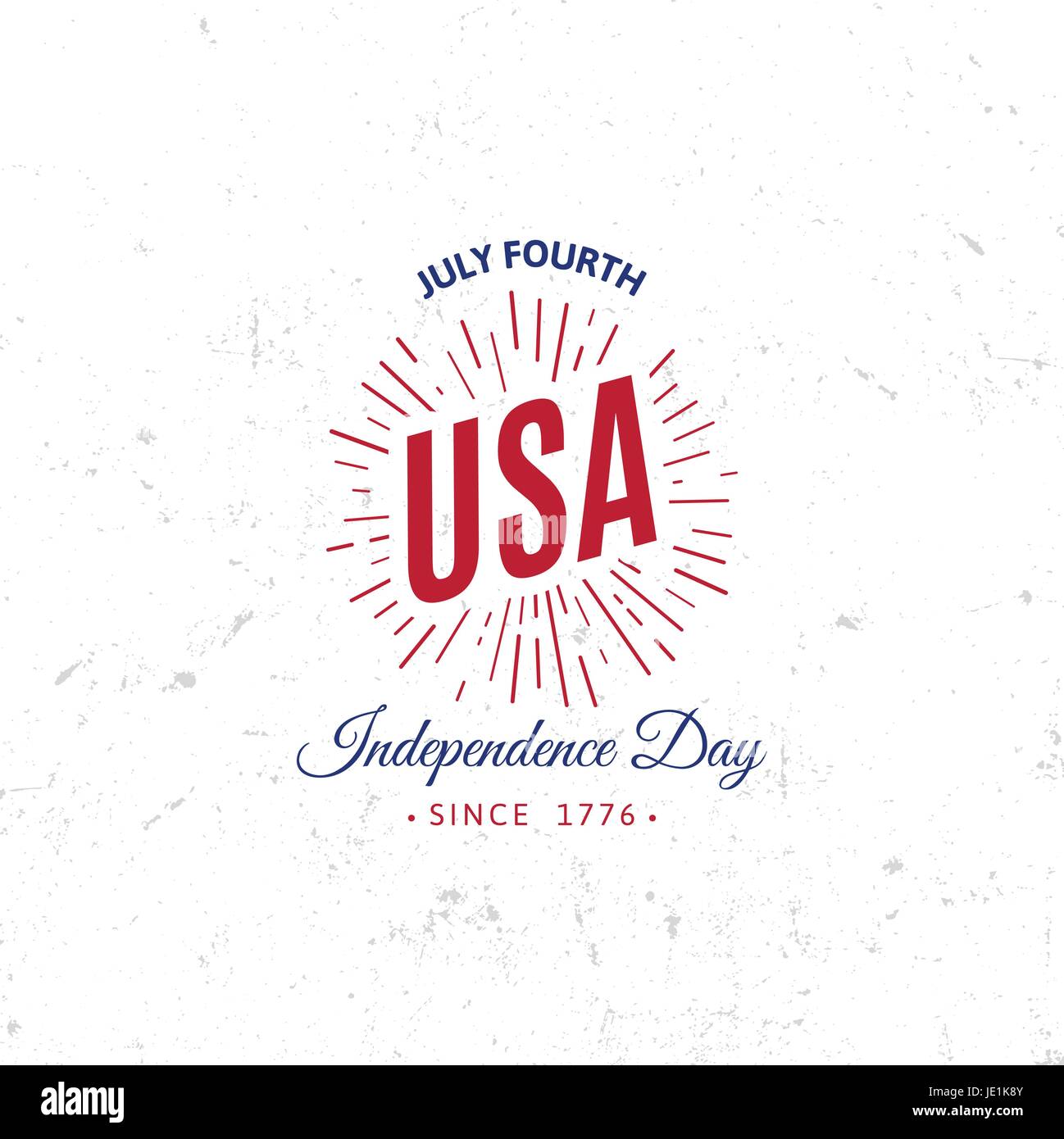 Etats-unis d'Amérique du Nord logo Vector Vintage style simple. Date de l'indépendance Fête de l'icône. Couleurs bleu et rouge USA drapeau venteux. Retro sty Illustration de Vecteur
