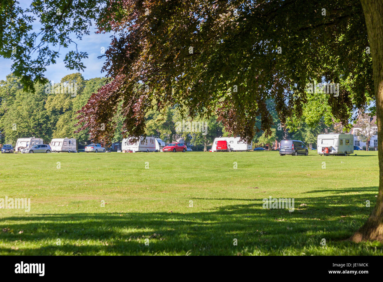 Illégalement Gypies campé sur Abington, Northampton, Royaume-Uni Banque D'Images