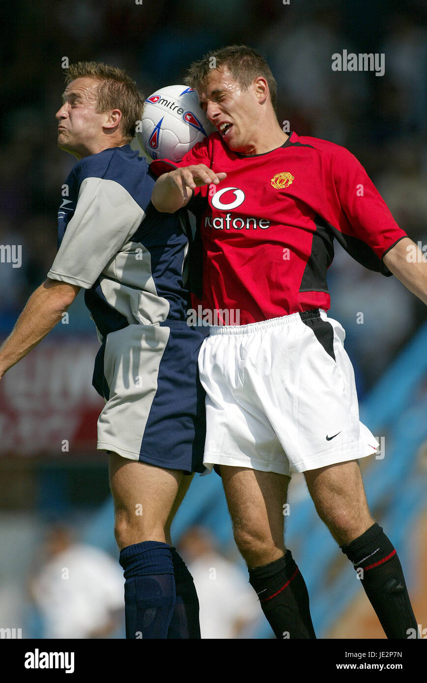 PHILIP NEVILLE MANCHESTER UNITED FC SALTERGATE CHESTERFIELD ANGLETERRE 26 Juillet 2002 Banque D'Images