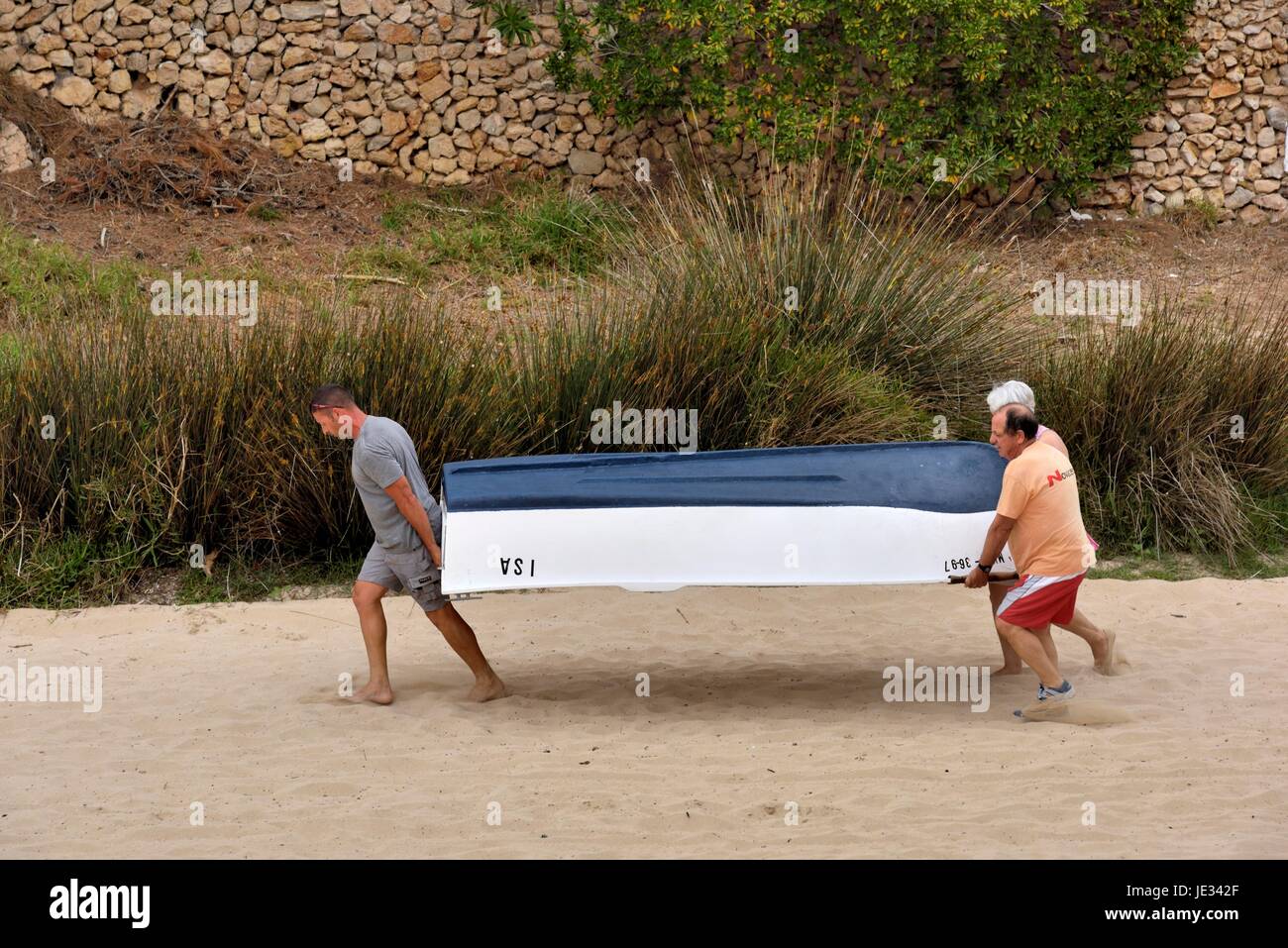 Exerçant son bateau à rames Banque D'Images