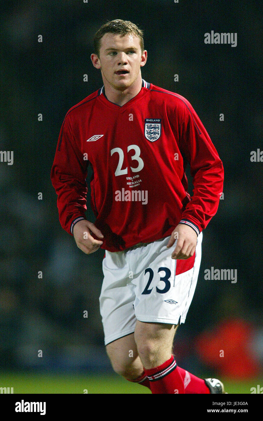 WAYNE ROONEY, l'Angleterre et l'Everton FC, Angleterre V AUSTRALIE, 2003 Banque D'Images