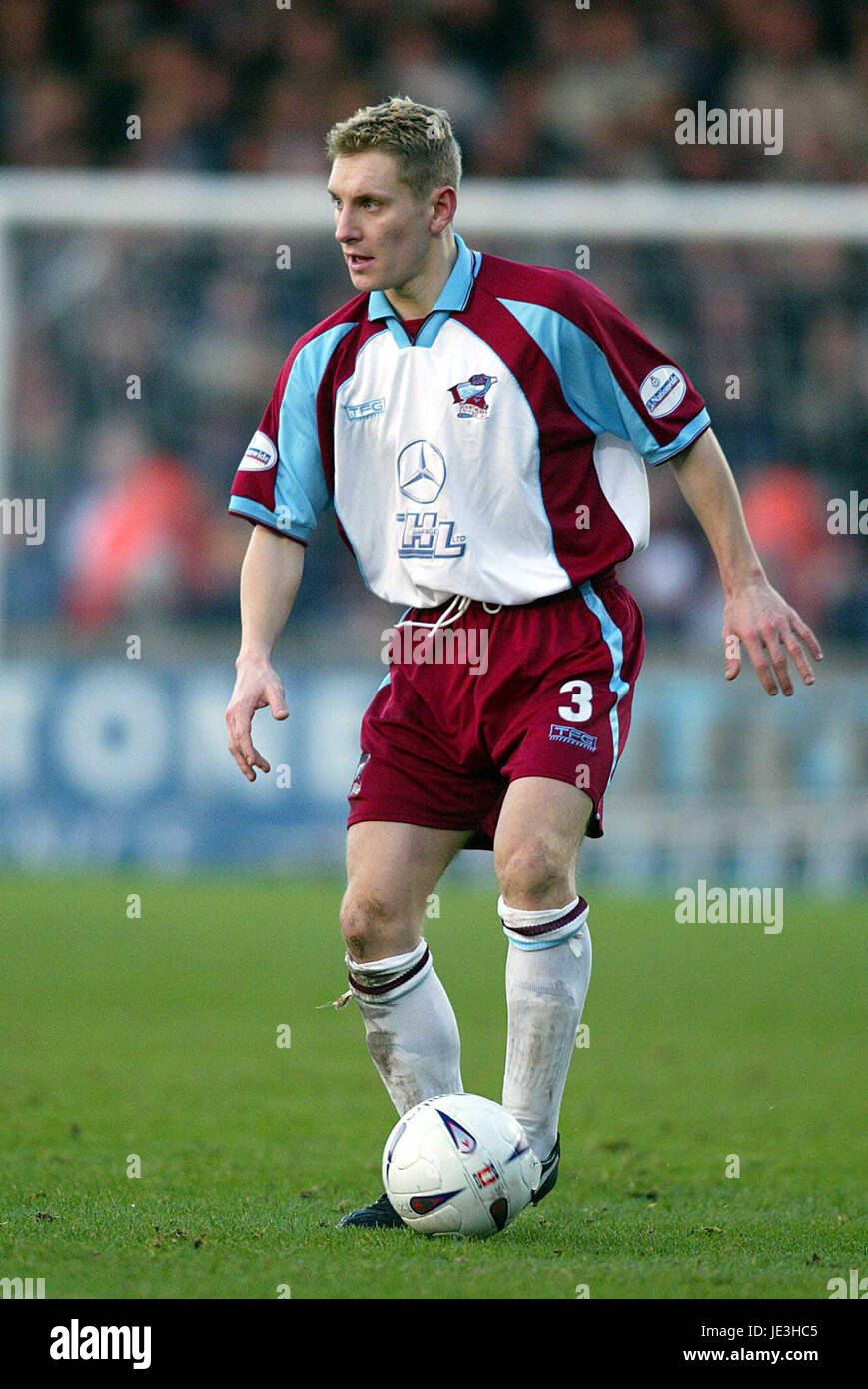 ANDY DAWSON SCUNTHORPE UNITED RUE GLANFORD PARK SCUNTHORPE 04 Janvier 2003 Banque D'Images