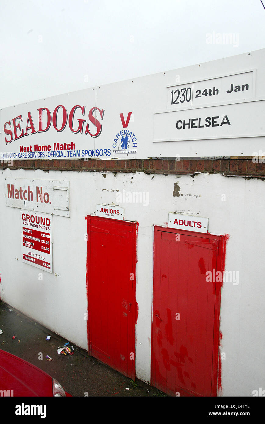 SEADOGS V CHELSEA SIGNER MCCAIN MCCAIN STADE STADIUM NORD YORKSHIRE ANGLETERRE SCARBOROUGH 22 Janvier 2004 Banque D'Images