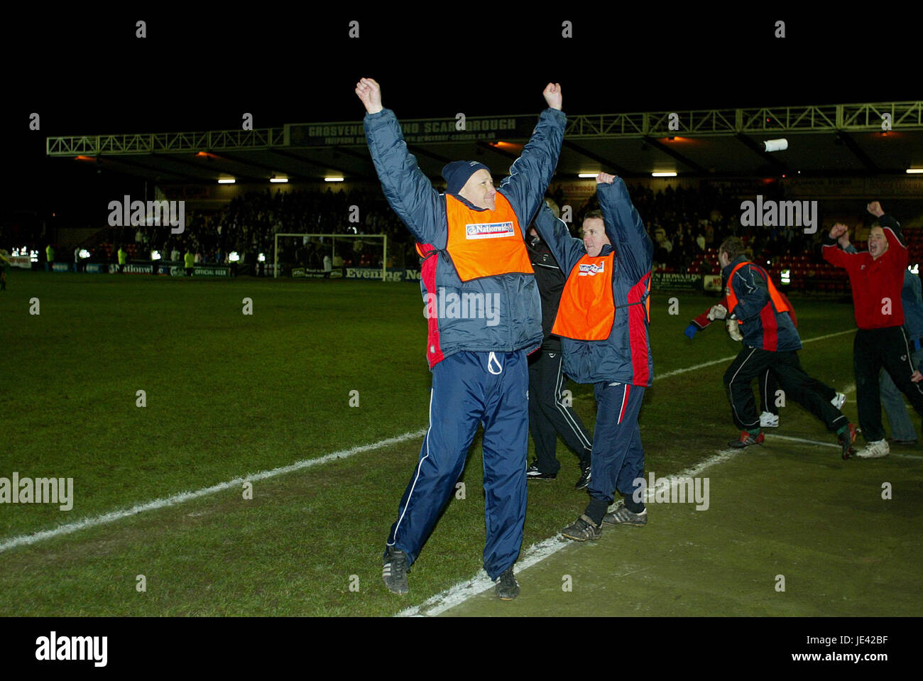 RUSSELL SLADE au coup de sifflet final de Southend V SCARBOROUGH Scarborough STADE MCCAIN NORTH YORKSHIRE ANGLETERRE 14 Janvier 2004 Banque D'Images