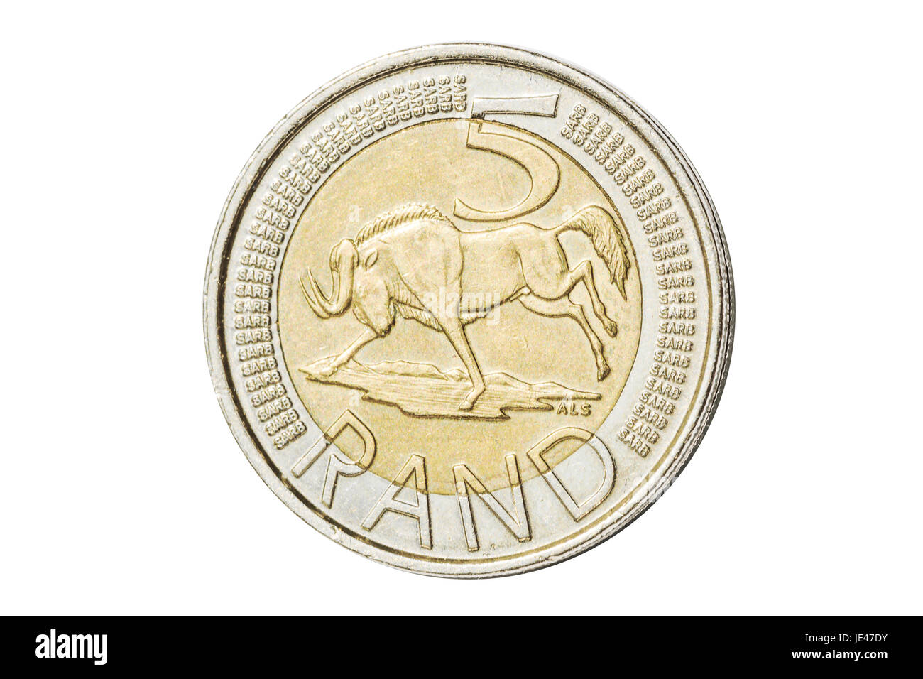 South African rand 5 coins Banque D'Images