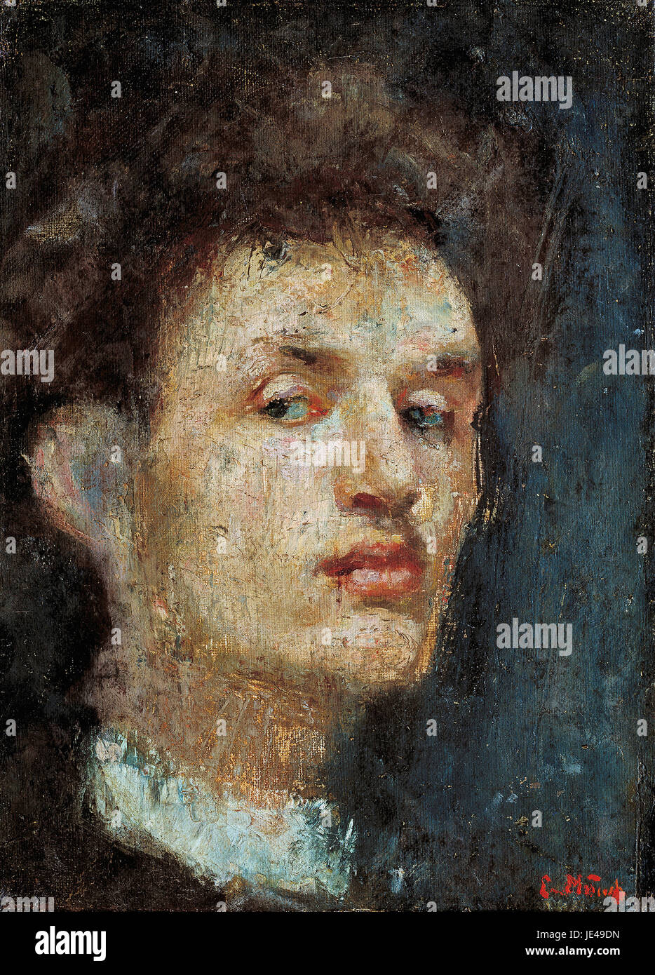 Edvard Munch - l'auto-portrait- - 1886 Banque D'Images