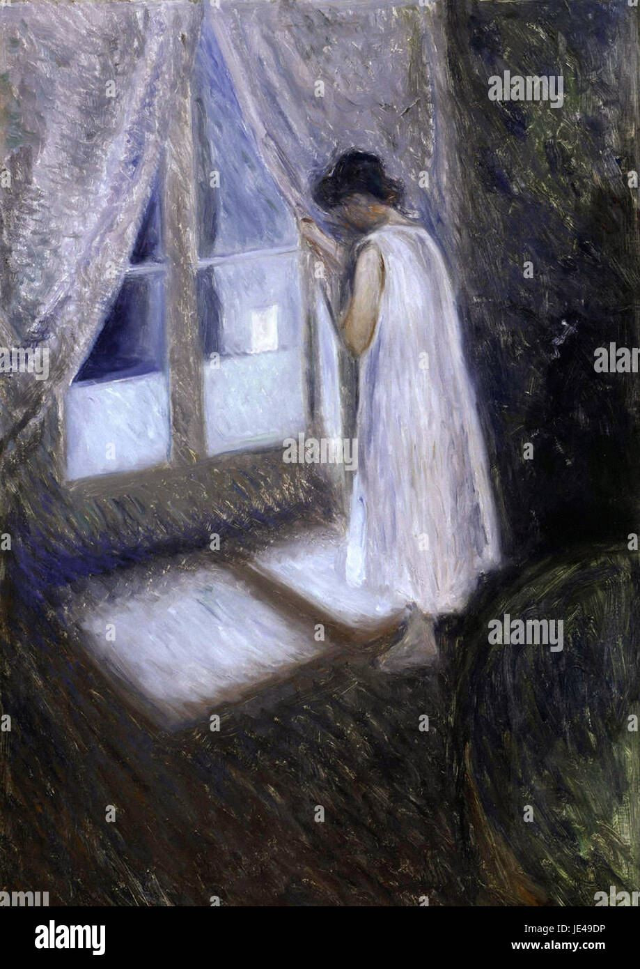 Edvard Munch - la fille par la fenêtre Banque D'Images