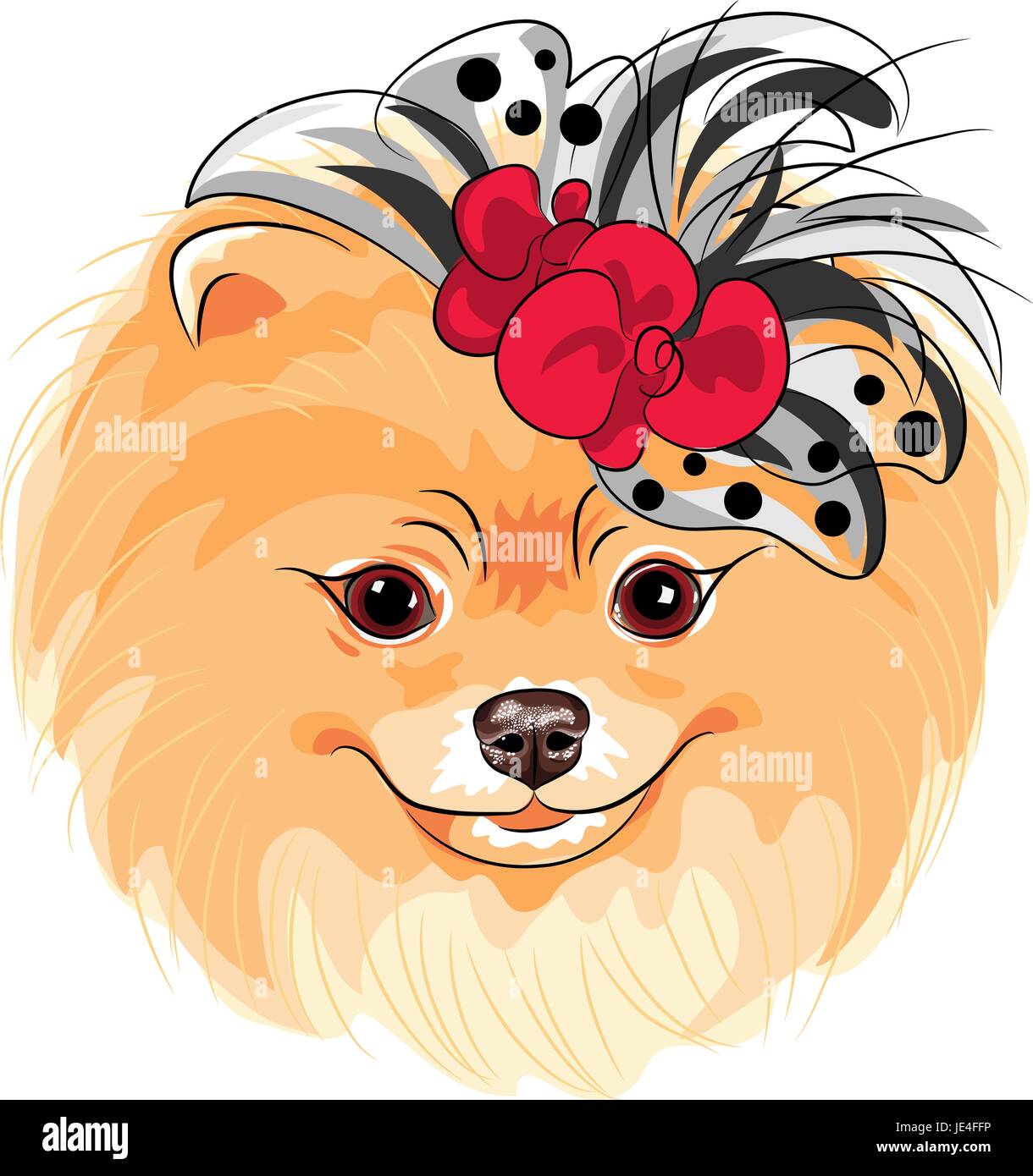 Mode vecteur chien race Pomeranian smiling Illustration de Vecteur