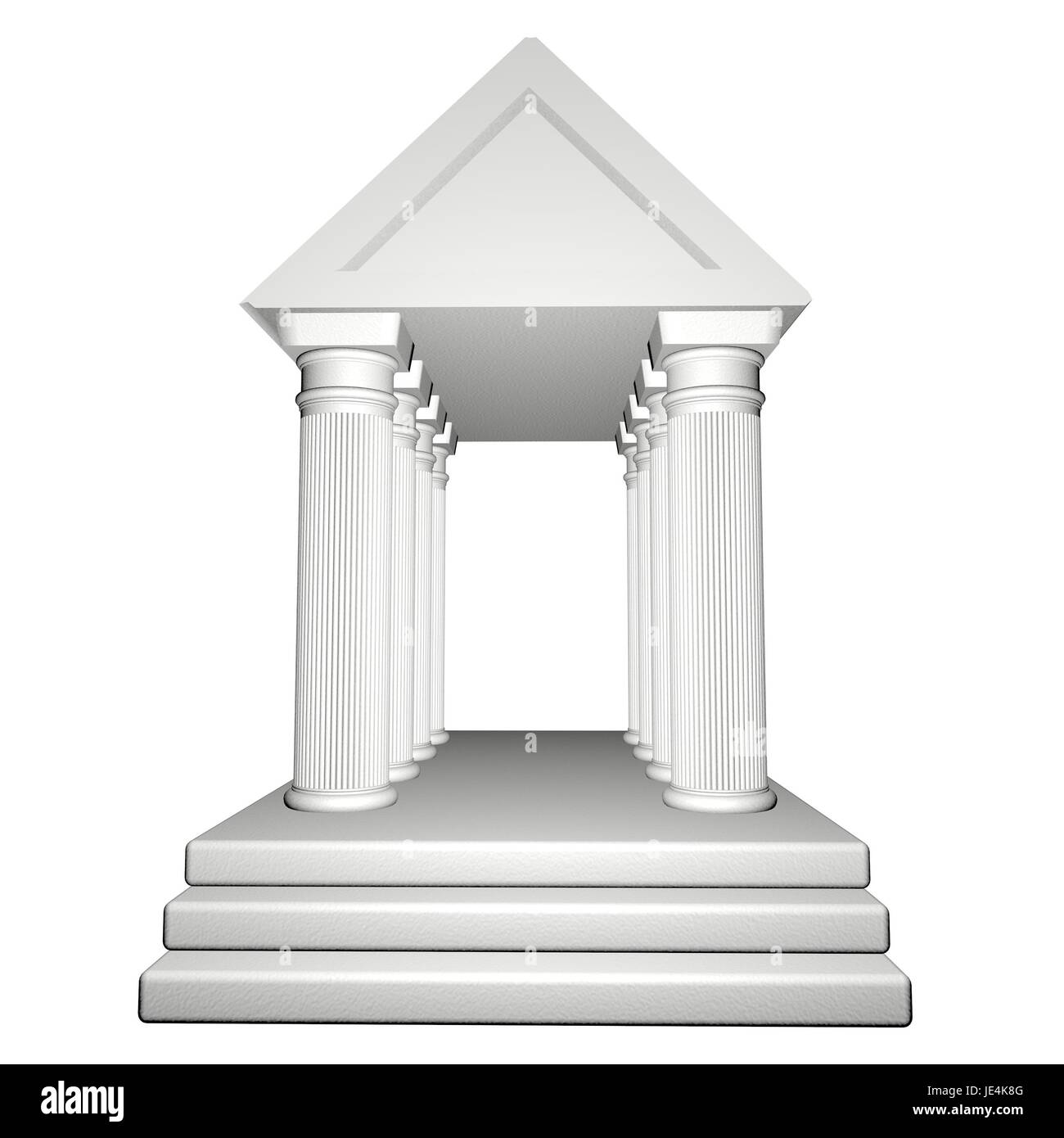 Temple grec isolated over white, 3D render Banque D'Images