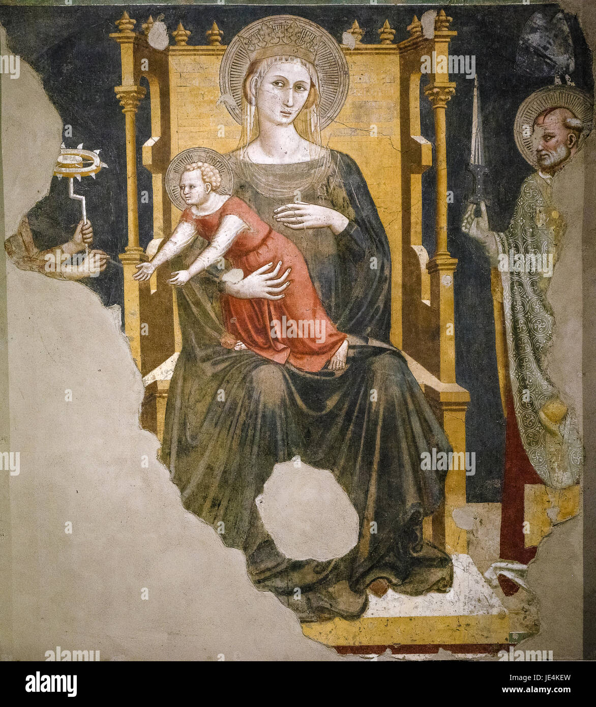 Italie Toscane Sansepolco:Church of St John Evangelis Madonna en trône et des Saints : Catherine d'Alexandrie et Tomaso Beket Banque D'Images Italie Toscane Sansepolco:Church of St John Evangelis Madonna en trône et des Saints : Catherine d'Alexandrie et Tomaso Beket Banque D'Images