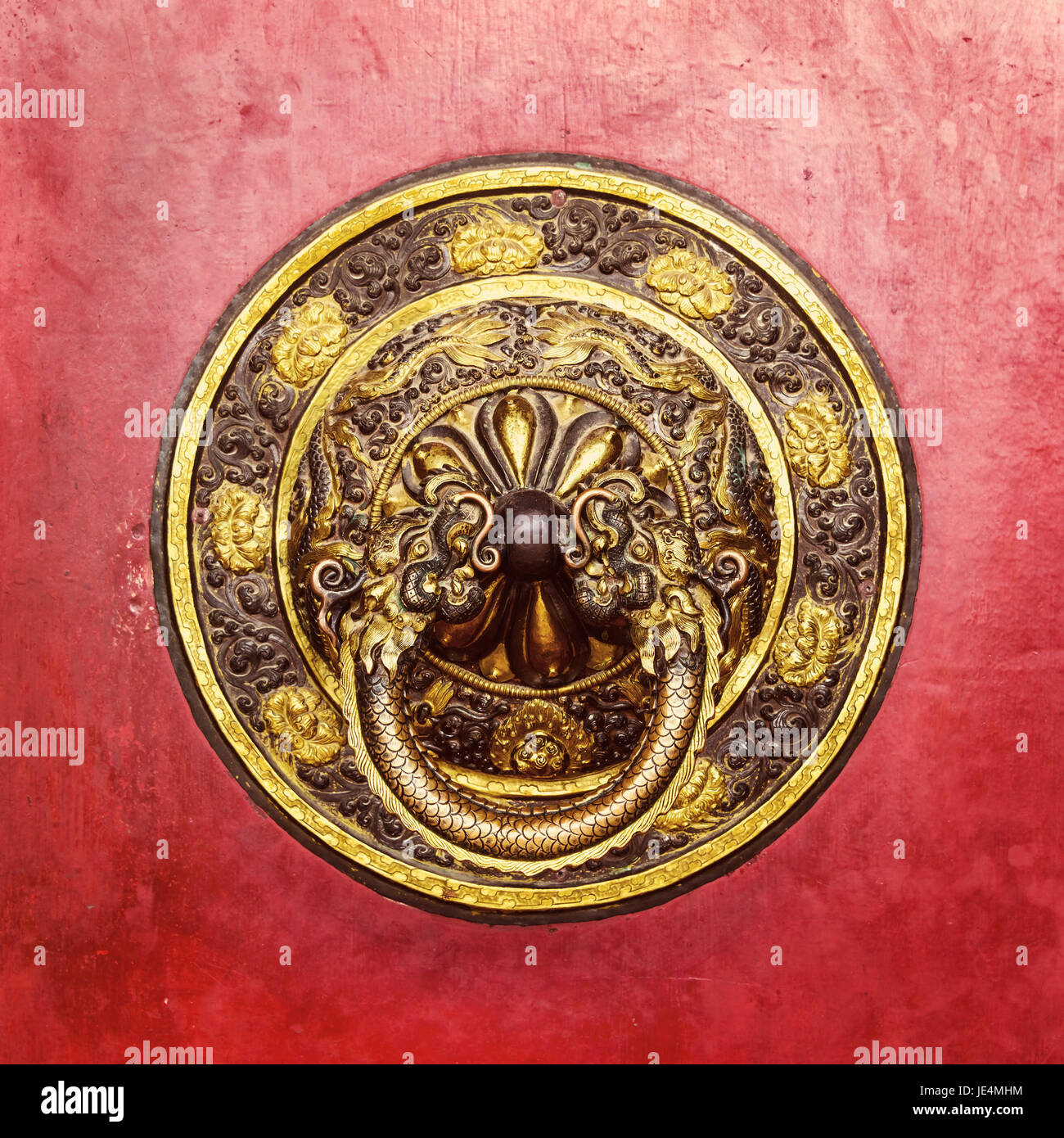 Tibetan heurtoir dans Bodhnath, Katmandou Banque D'Images