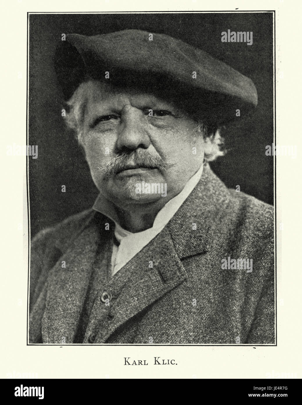 Portrait de Karel Karl Klietsch Klic (République tchèque) un peintre, photographe et illustrateur. Il a été l'un des inventeurs de photogravure Banque D'Images