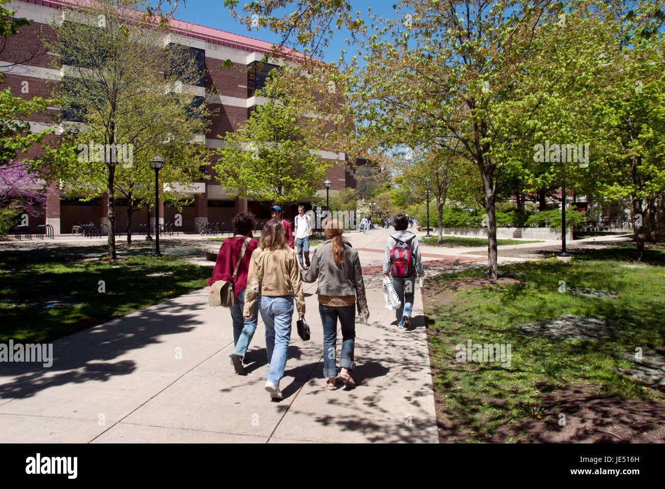 Les étudiants sur le campus de l'Université du Michigan, Ann Arbor Banque D'Images