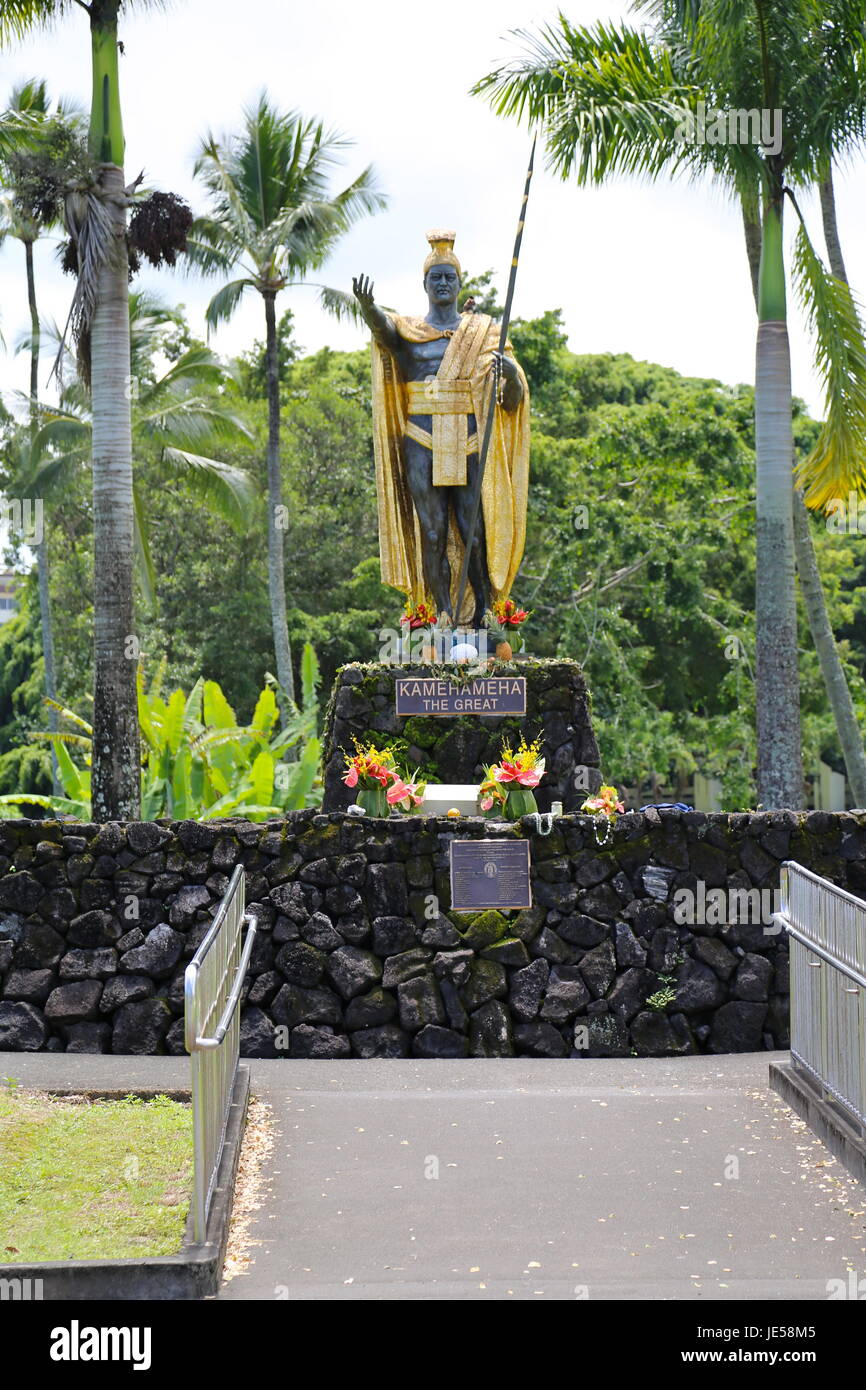 Statue du Roi Kamehameha - Hilo Banque D'Images