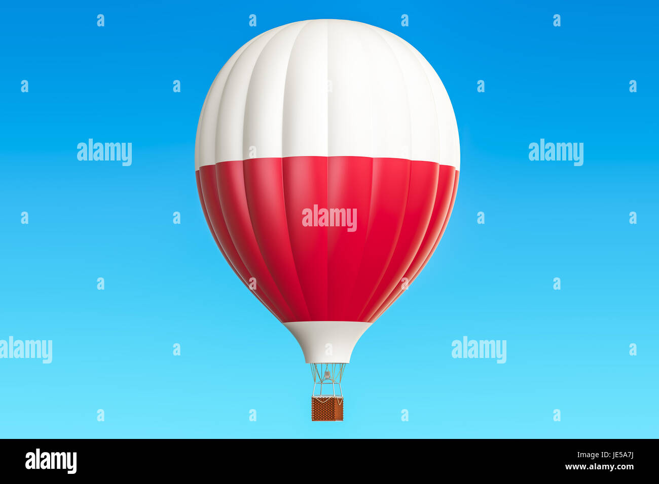 Hot Air Balloon avec drapeau polonais, 3D Rendering Banque D'Images
