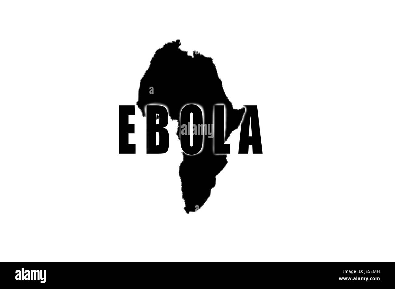 Hinweis, Ebola, Ausbruch der Krankheit in Afrika. Banque D'Images