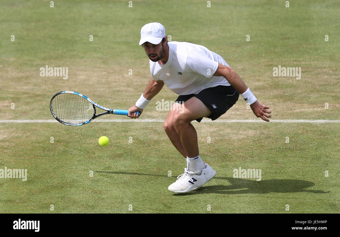 L'Australie Jordanie Thompson pendant quatre jours de l'AEGON Championships 2017 au Queen's Club de Londres. Banque D'Images