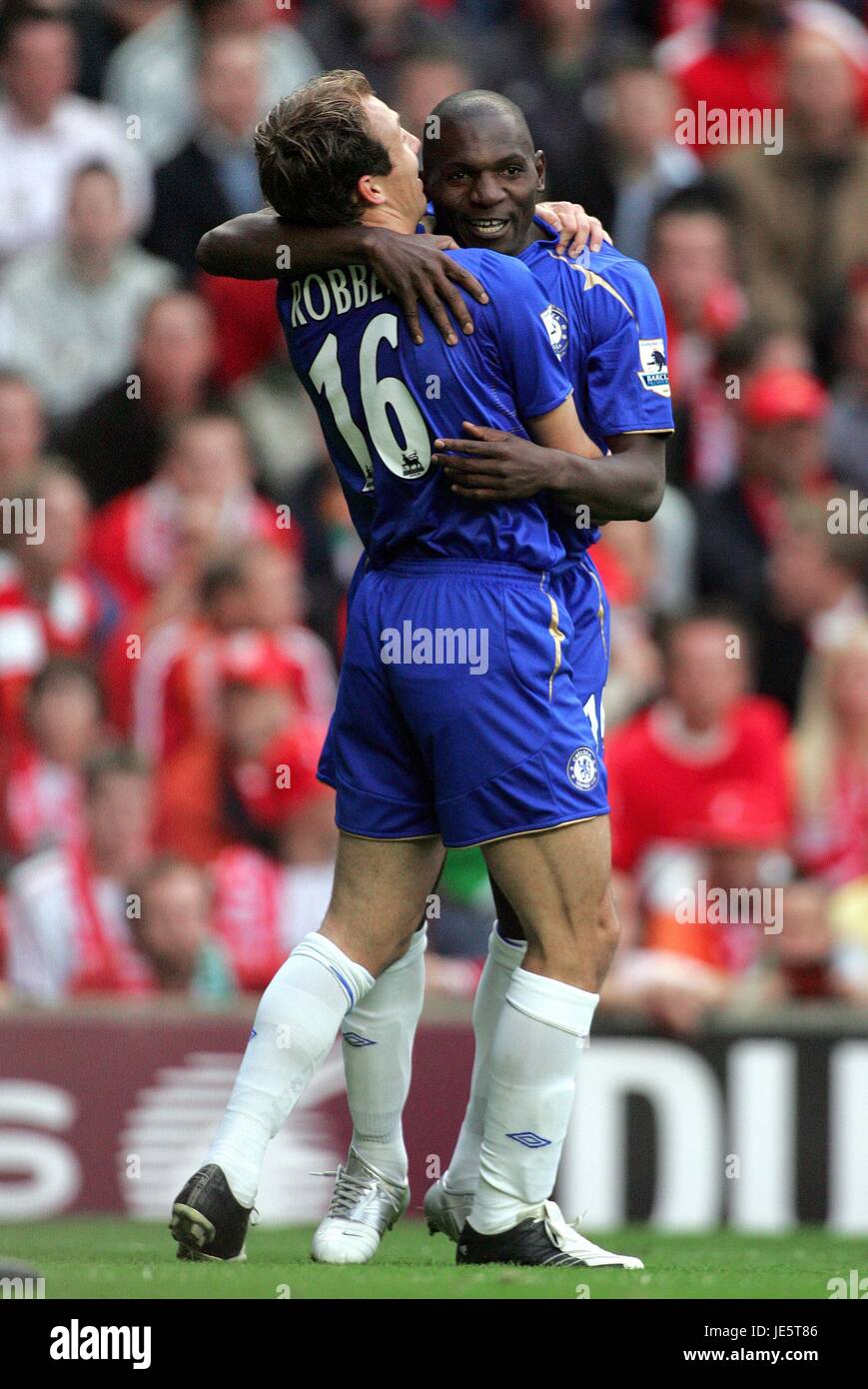 GEREMI & ARJEN ROBBEN Chelsea V LIVERPOOL 02 Octobre 2005 Banque D'Images