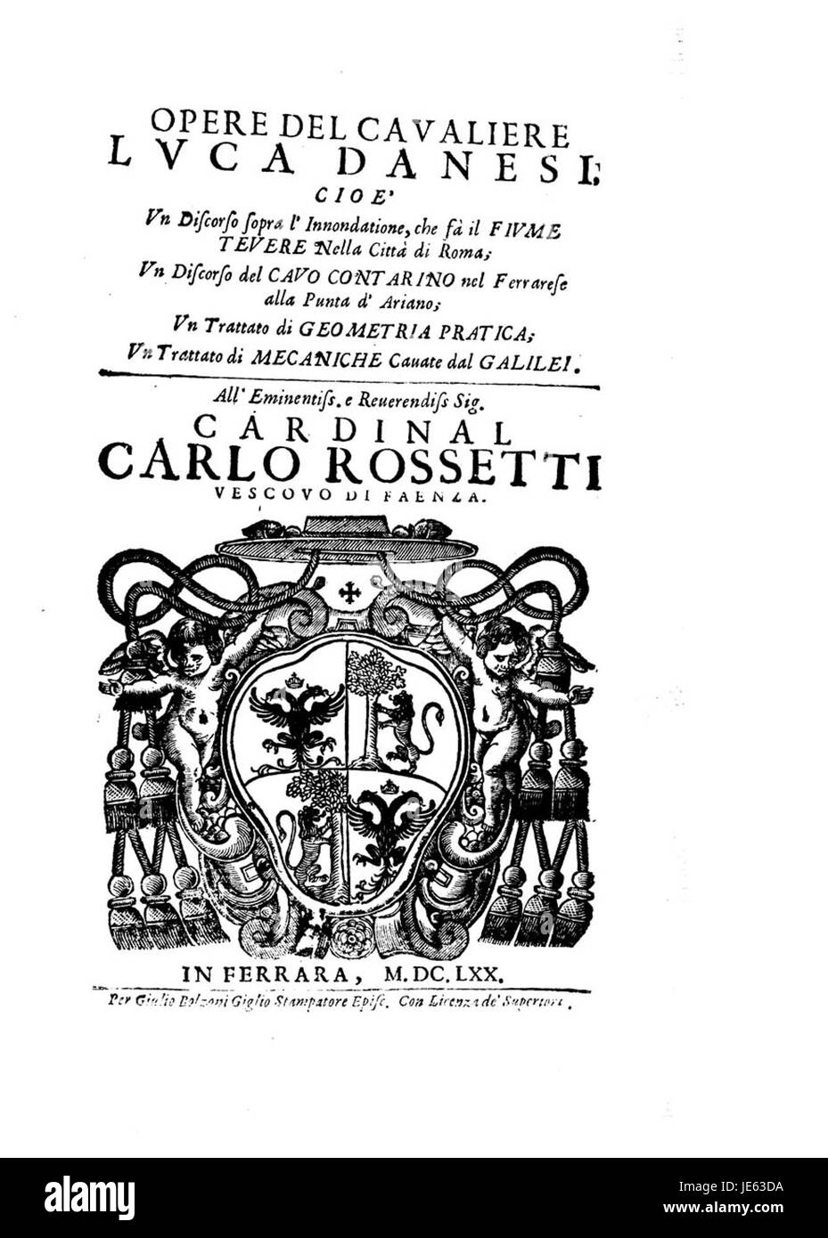 Danesi - Opere, publié en 1670, est une collection d'œuvres de l'artiste et graveur italien, présentant son style artistique unique et ses contributions à la période baroque. Banque D'Images