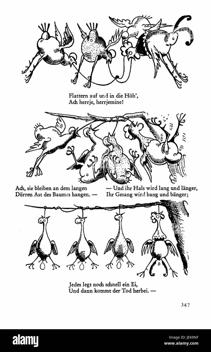 'Busch Werke' est une collection d'œuvres de l'artiste et illustrateur allemand Busch. Cette page spécifique du volume 1 met en valeur son style artistique distinct, mettant l’accent sur son approche satirique et son commentaire social. Banque D'Images