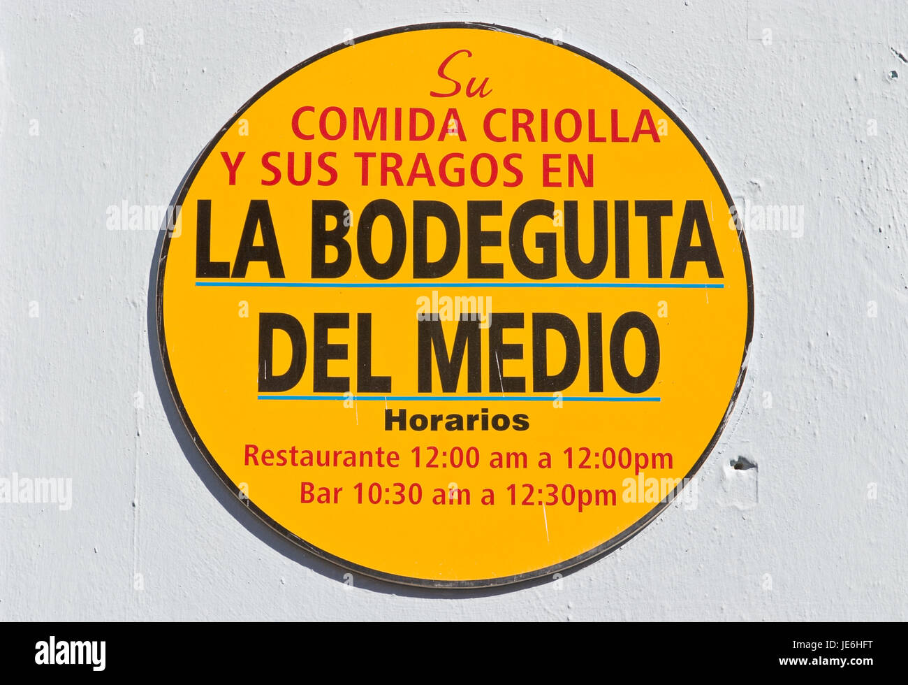 Logo de la Bodeguita del Medio est le plus célèbre bar à Cuba situé dans la vieille Havane  Banque D'Images