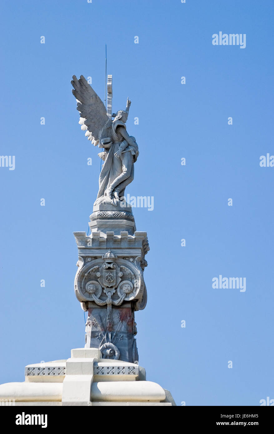 Détail du Monument aux pompiers qui sont morts dans l'incendie du 17 mai 1890. Cimetière Colon, La Havane, Cuba Banque D'Images