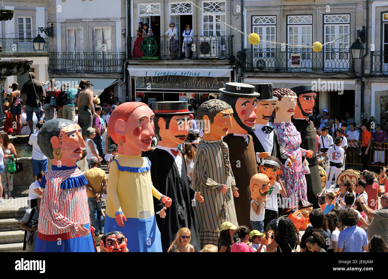 Platysternon traditionnels masques du Minho. Notre Dame de l'agonie des festivités, la plus grande fête traditionnelle au Portugal. Viana do Castelo Banque D'Images