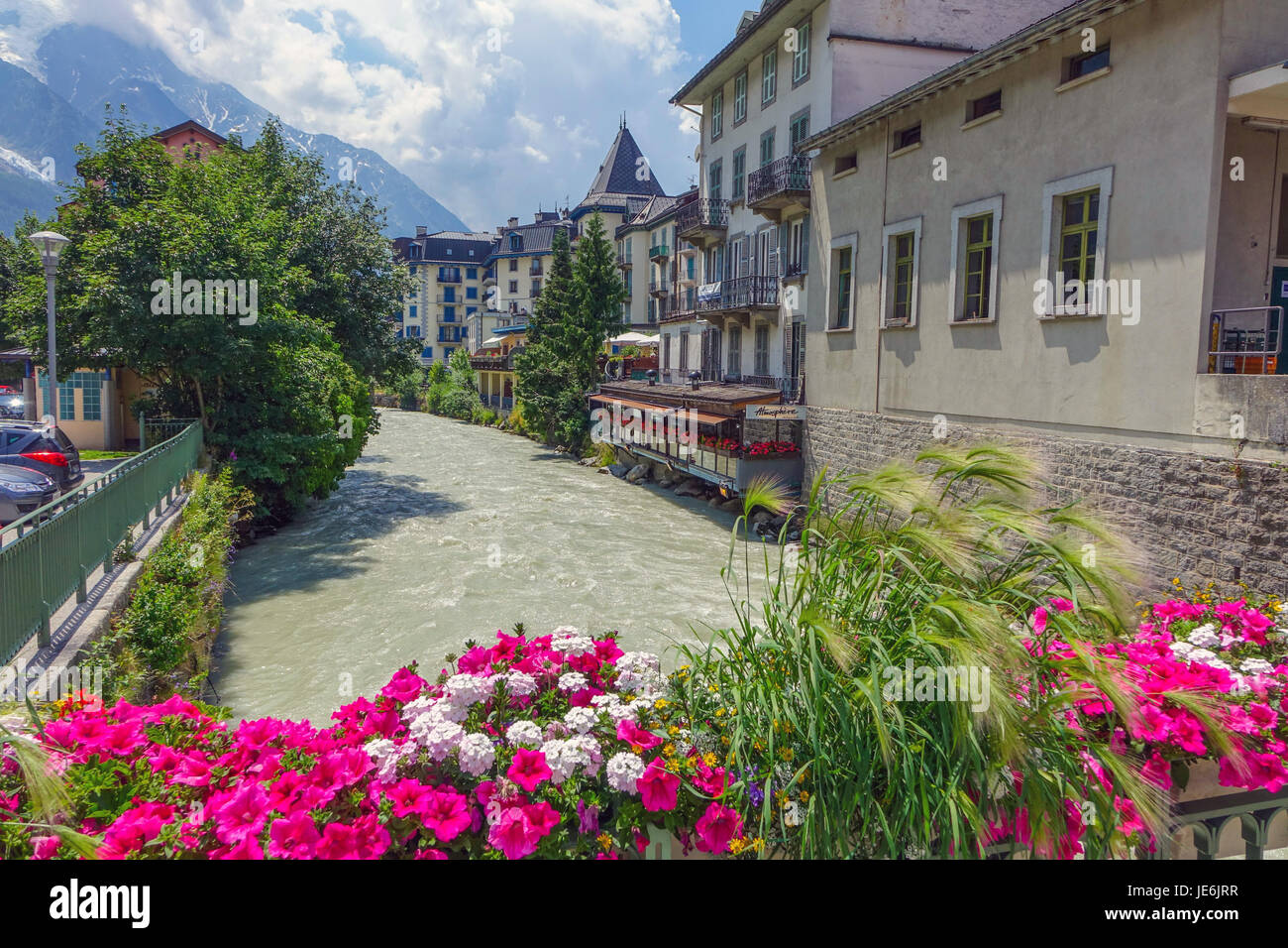 Chamonix-Mont-Blanc en été, France Banque D'Images