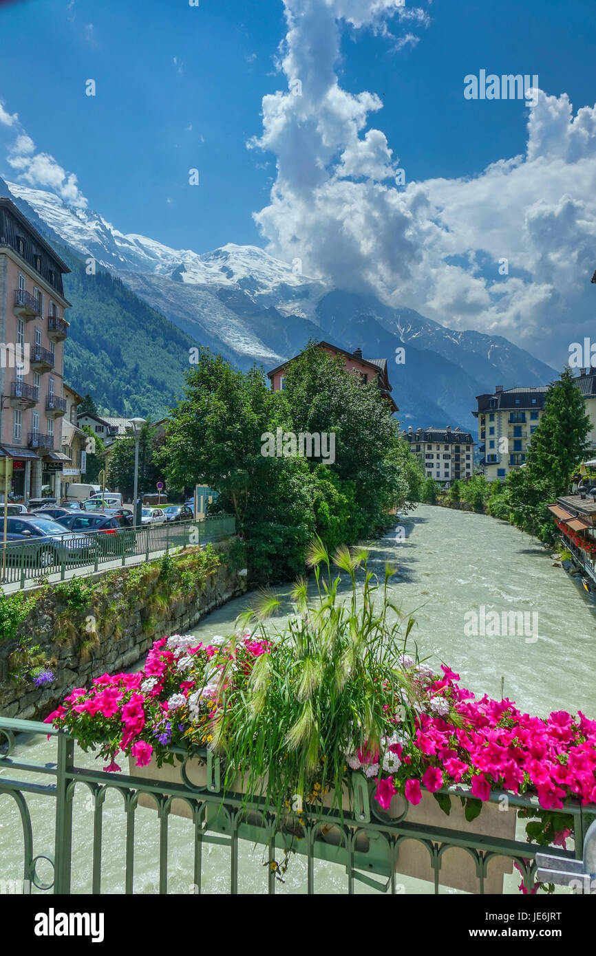 Chamonix-Mont-Blanc en été, France Banque D'Images
