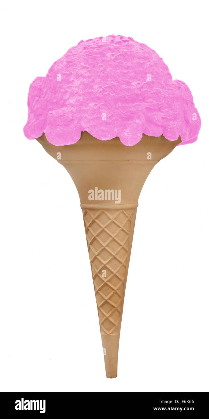 Modèle isolé d'une rose publicité / glace à la fraise. La verticale. Banque D'Images