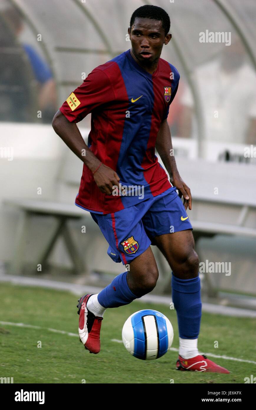 SAMUEL Eto'o le FC BARCELONE L.A. MEMORIAL COLISEUM LOS ANGELES USA 06 Août 2006 Banque D'Images