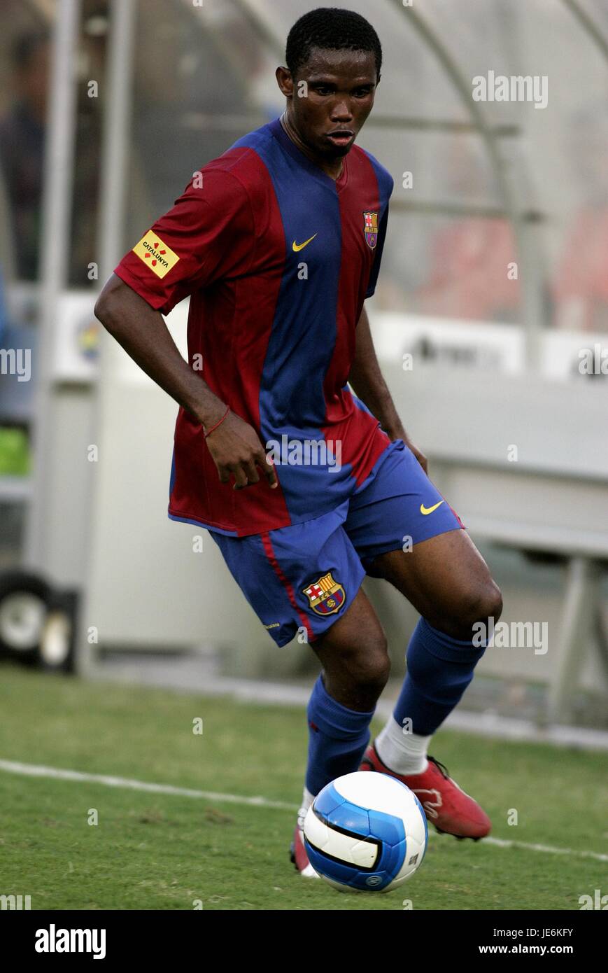 SAMUEL Eto'o le FC BARCELONE L.A. MEMORIAL COLISEUM LOS ANGELES USA 06 Août 2006 Banque D'Images