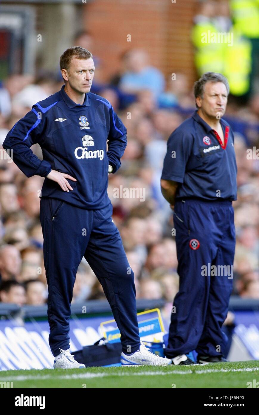 DAVID MOYES ET NEIL WARNOCK EVERTON V SHEFFIELD UNITED EVERTON GOODISON PARK Grande-bretagne 21 Octobre 2006 Banque D'Images