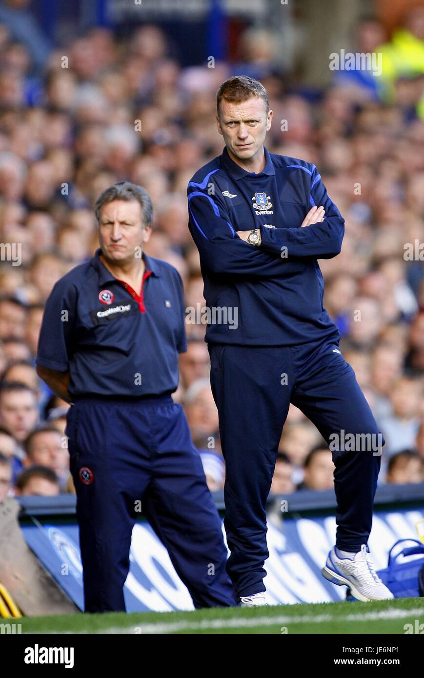 DAVID MOYES ET NEIL WARNOCK EVERTON V SHEFFIELD UNITED EVERTON GOODISON PARK Grande-bretagne 21 Octobre 2006 Banque D'Images