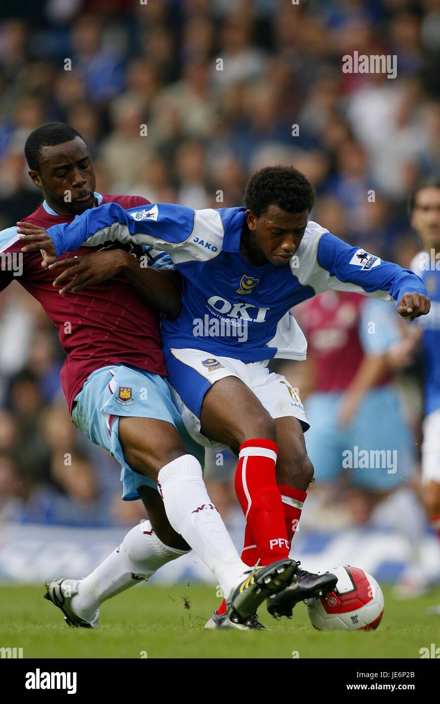 NIGEL REO-COKER & M FERNANDES PORTSMOUTH V WEST HAM UTD FRATTON PARK PORTSMOUTH ANGLETERRE 14 Octobre 2006 Banque D'Images