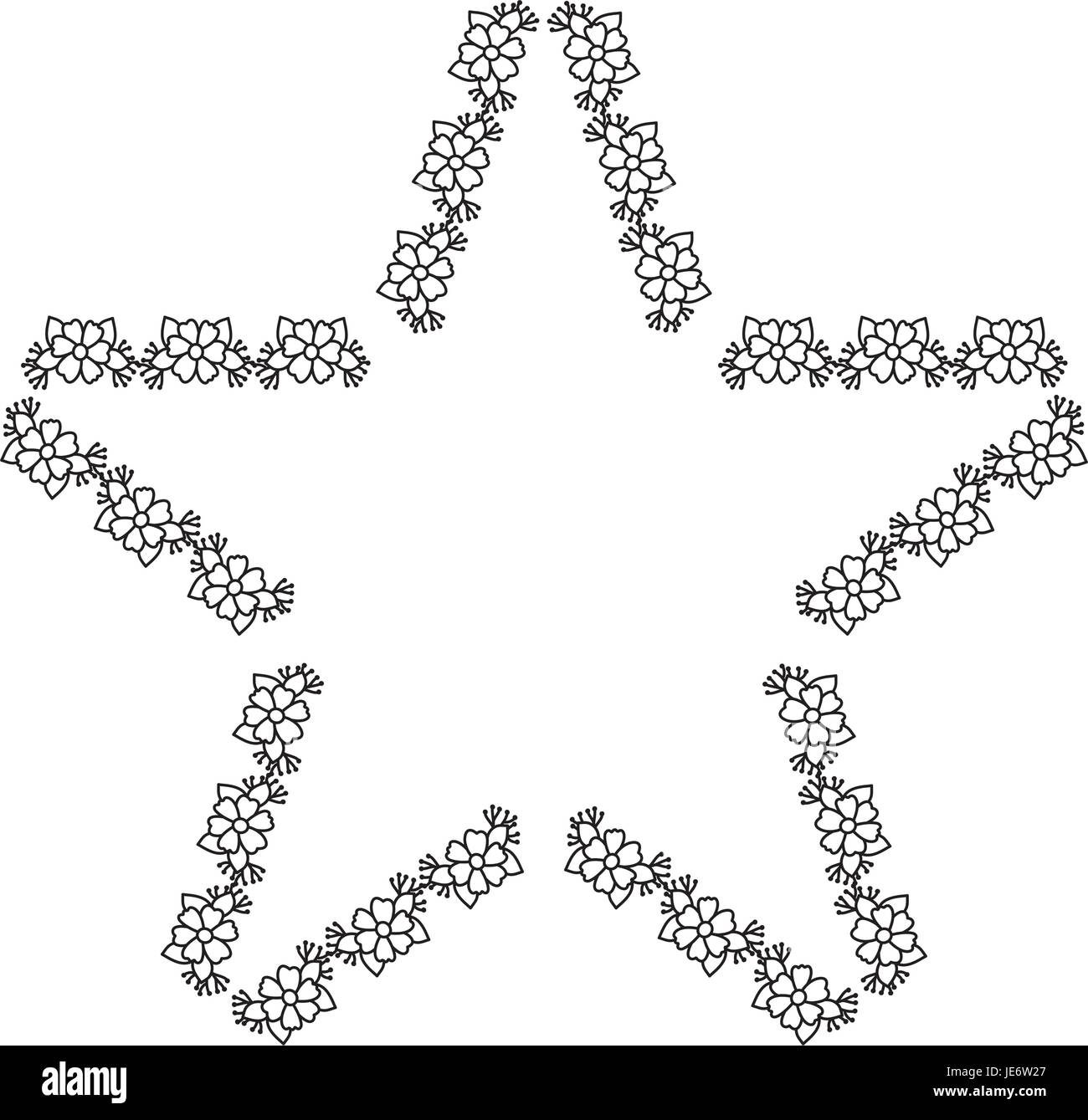 Étoile forme floral frame vector illustration design Illustration de Vecteur