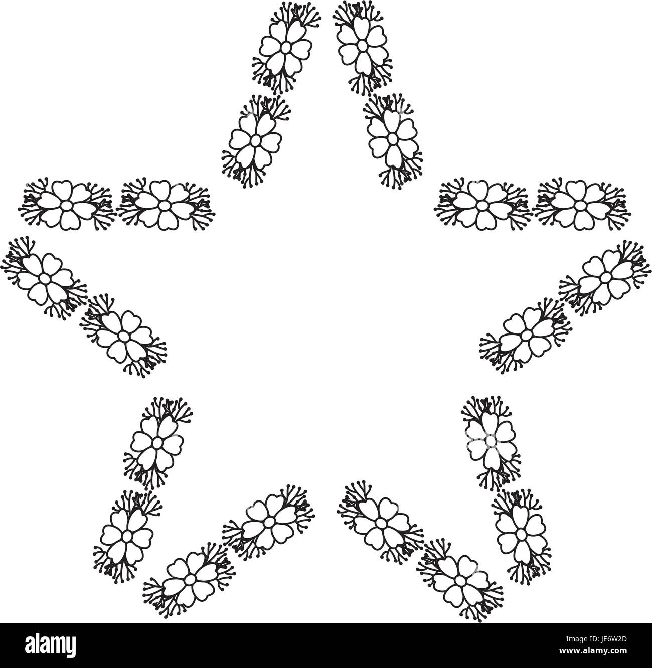 Étoile forme floral frame vector illustration design Illustration de Vecteur