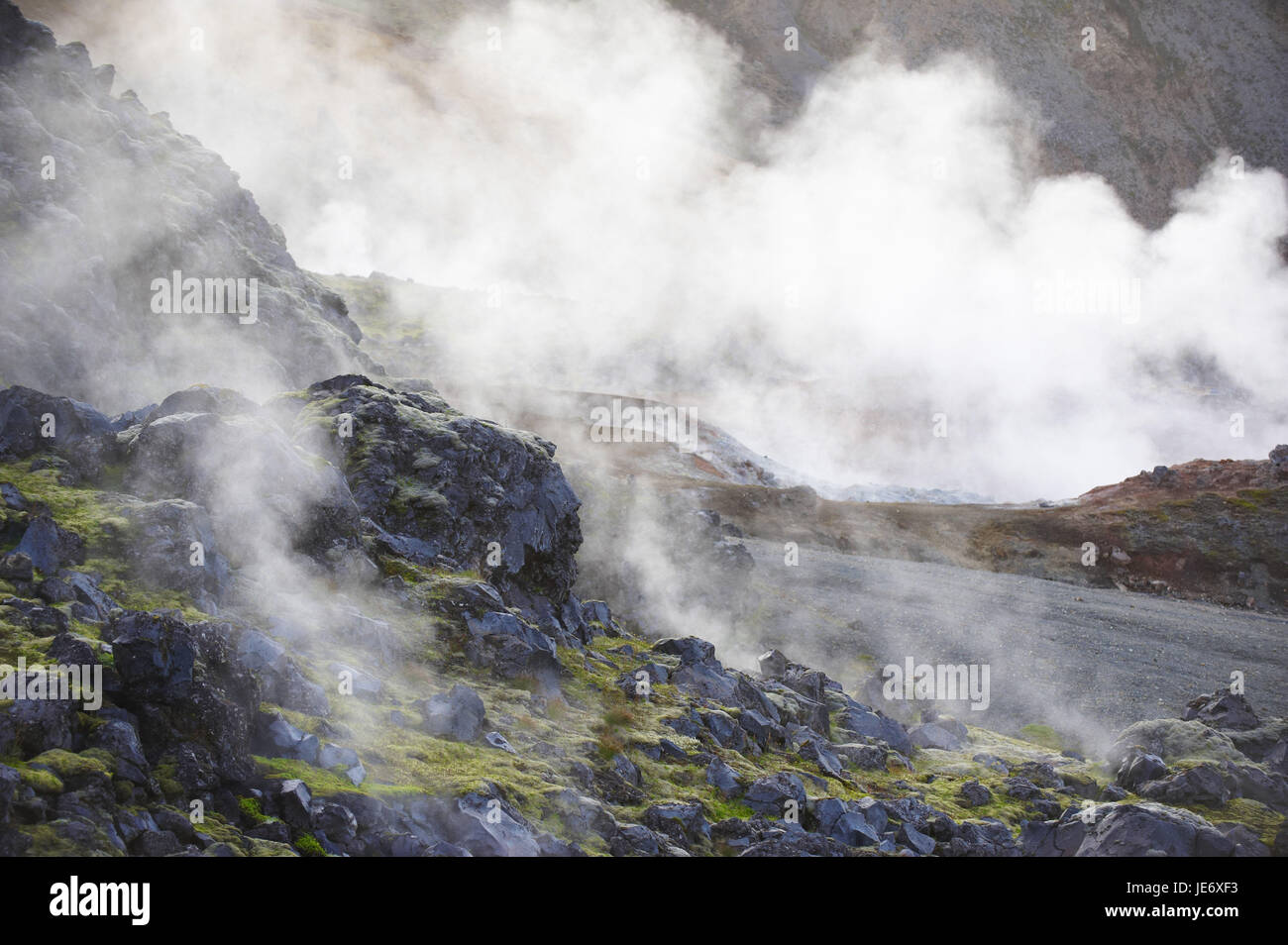 L'Islande, Hverir champs géothermiques sur le pied de l'Namafjall, 73320, Banque D'Images