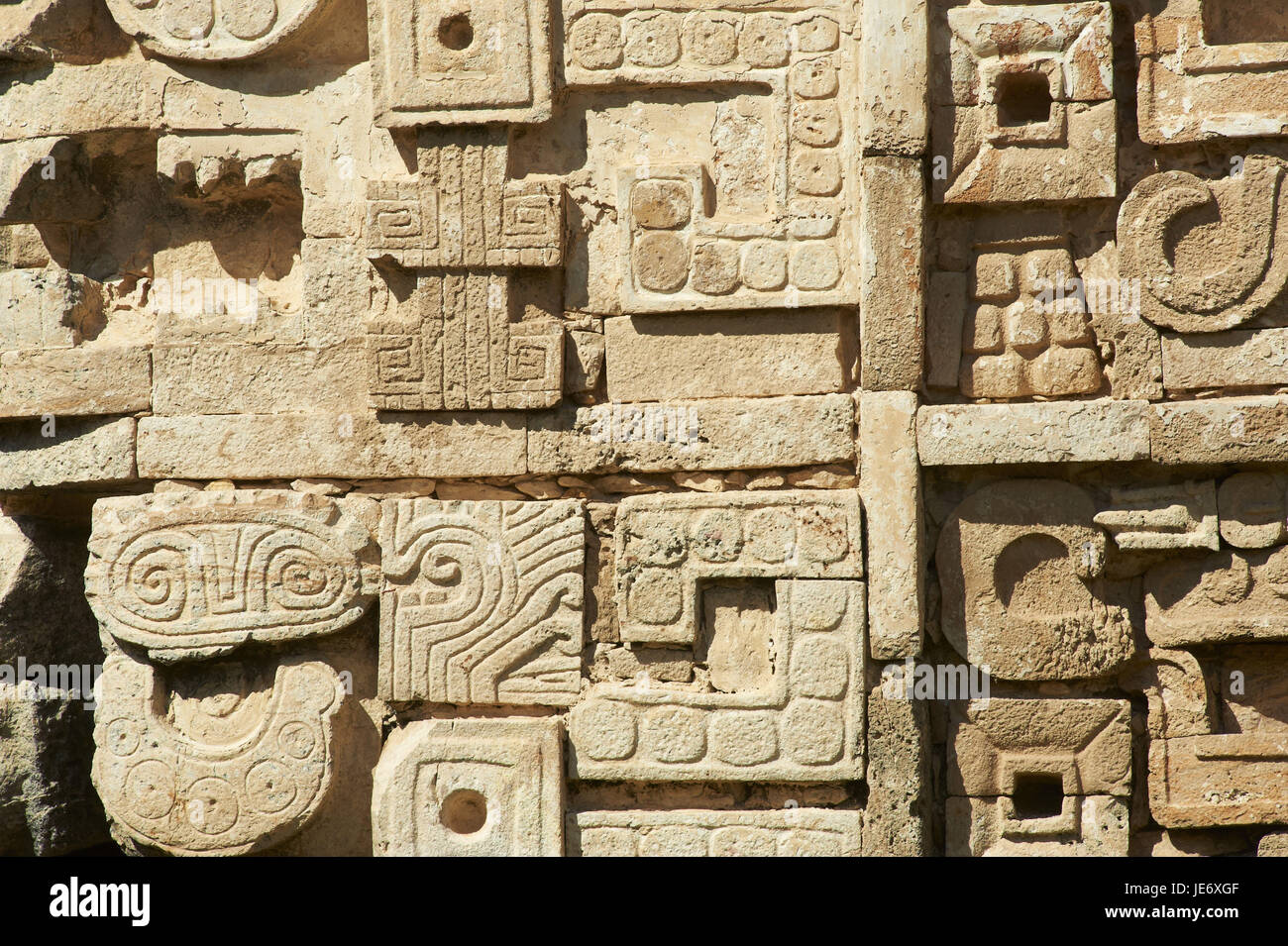 Le Mexique, du Yucatan, Chichen Itza ruines Ville, patrimoine mondial de l'historique, ruines mayas, façade, détail, Banque D'Images