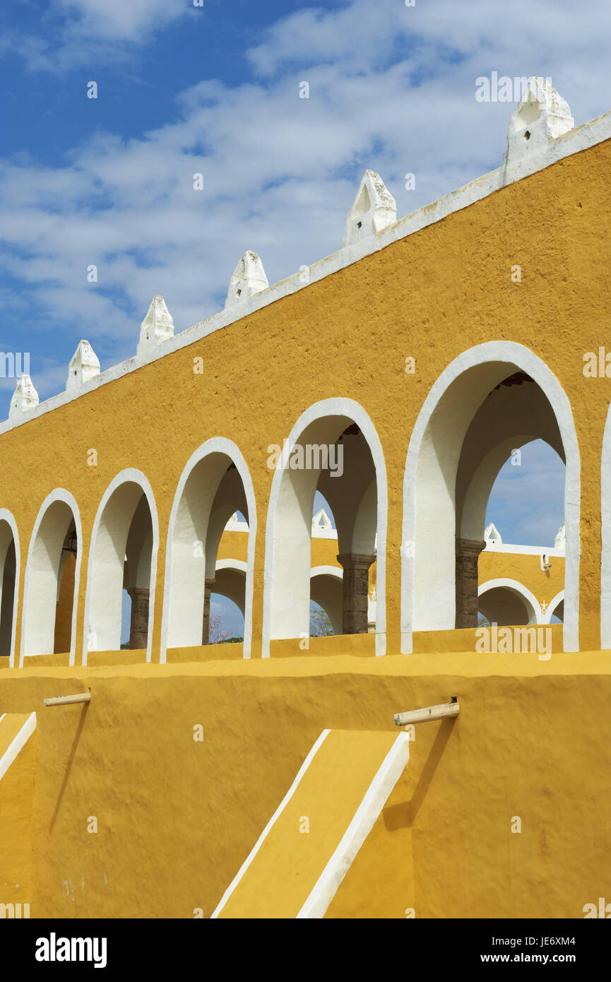 Le Mexique, Yucatan, Izamal, 'yellow town', 'cloître Convento de San Antonio de Padua", Banque D'Images